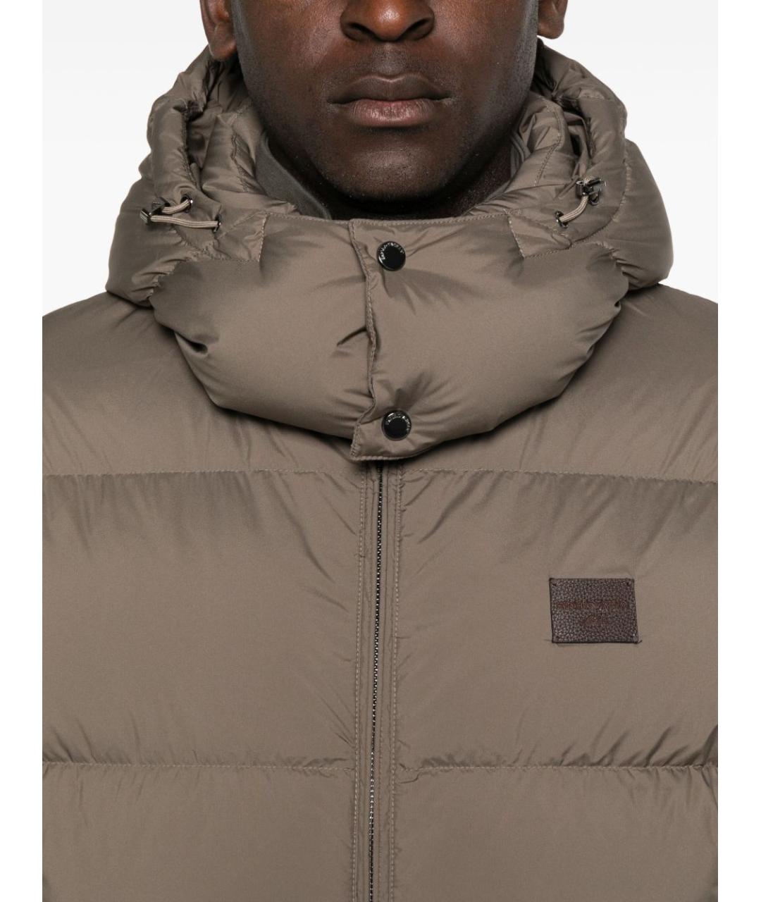 EMPORIO ARMANI Коричневая полиэстеровая куртка, фото 5