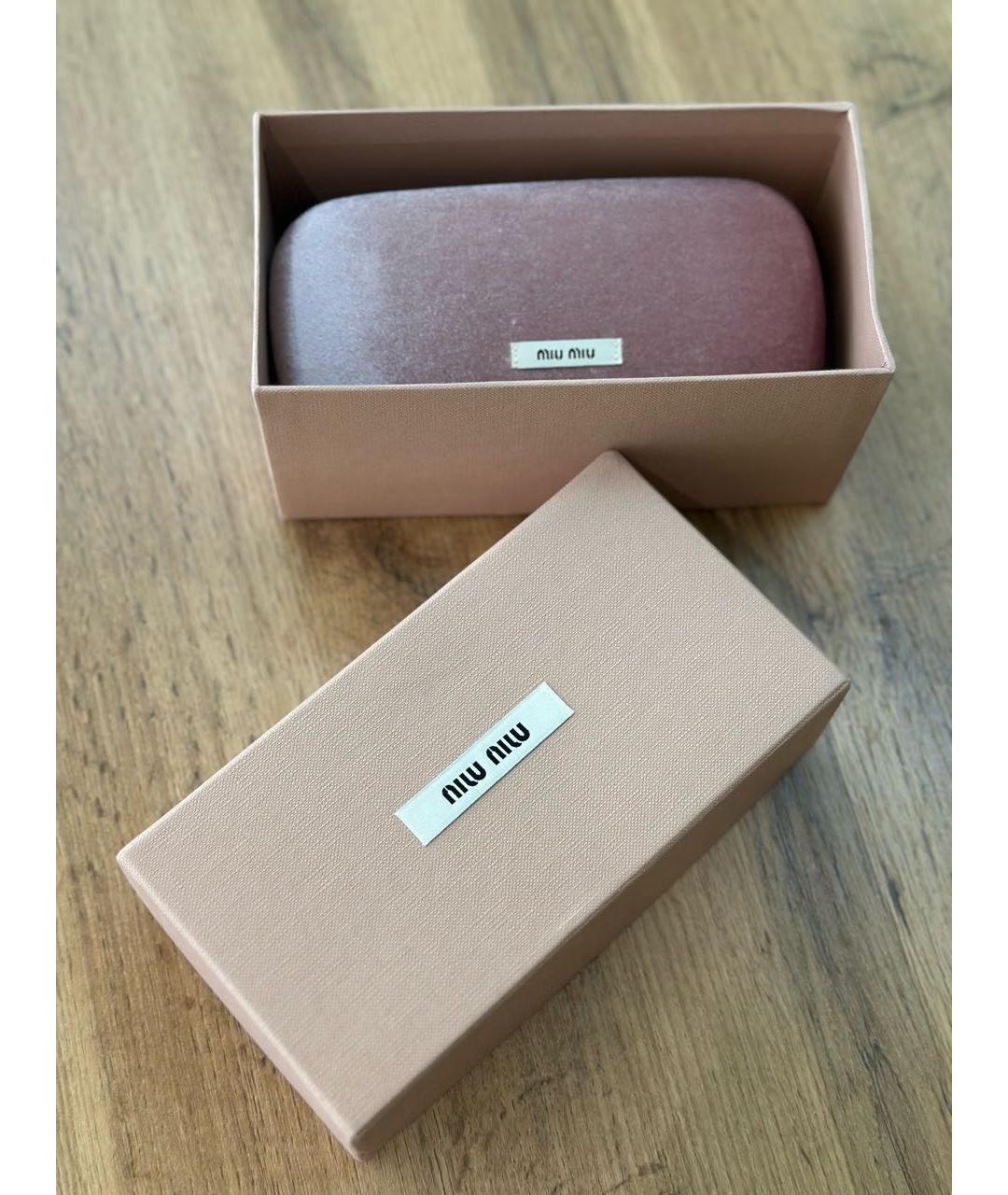 MIU MIU Коричневые металлические солнцезащитные очки, фото 4