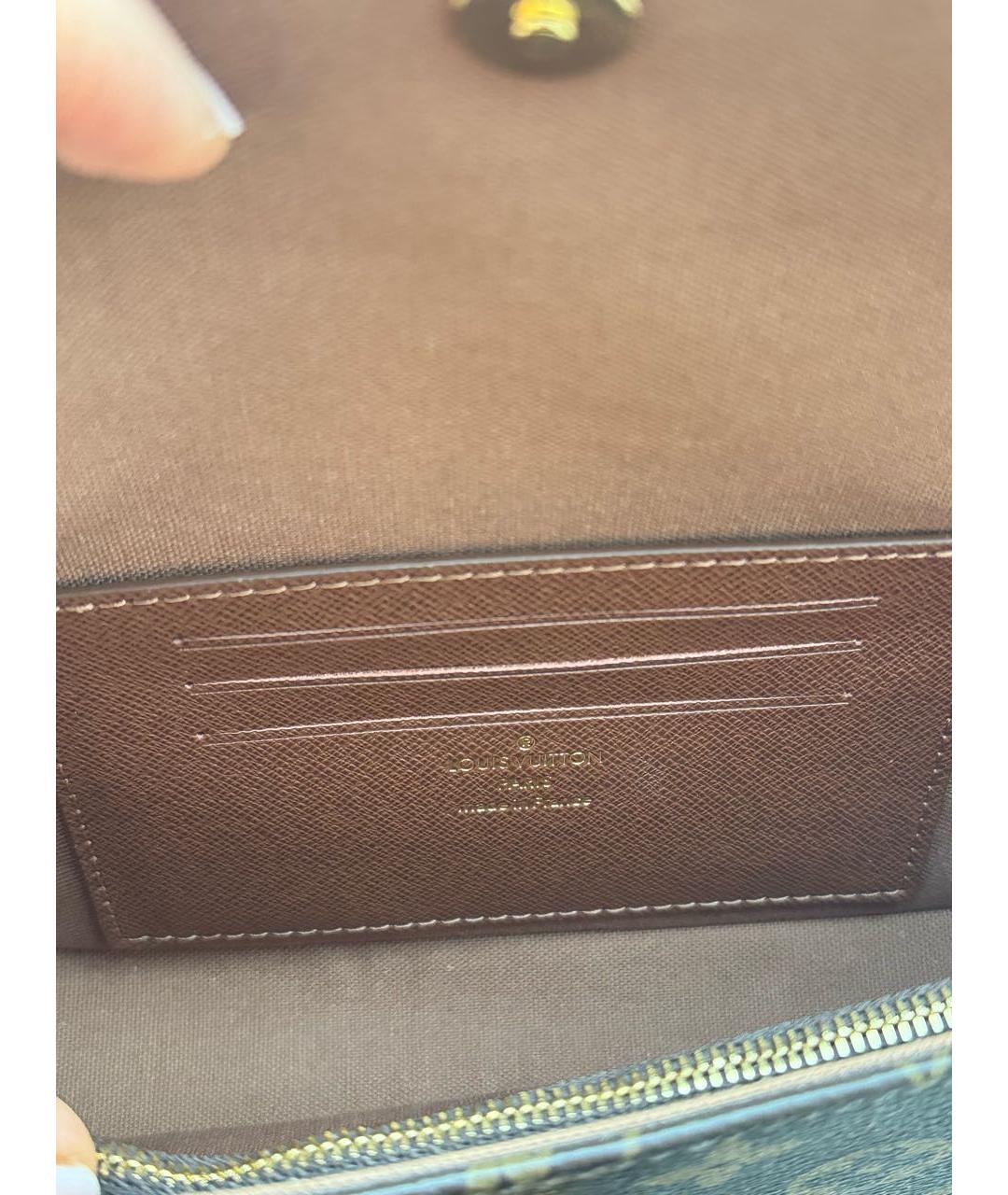 LOUIS VUITTON Коричневая кожаная сумка через плечо, фото 4