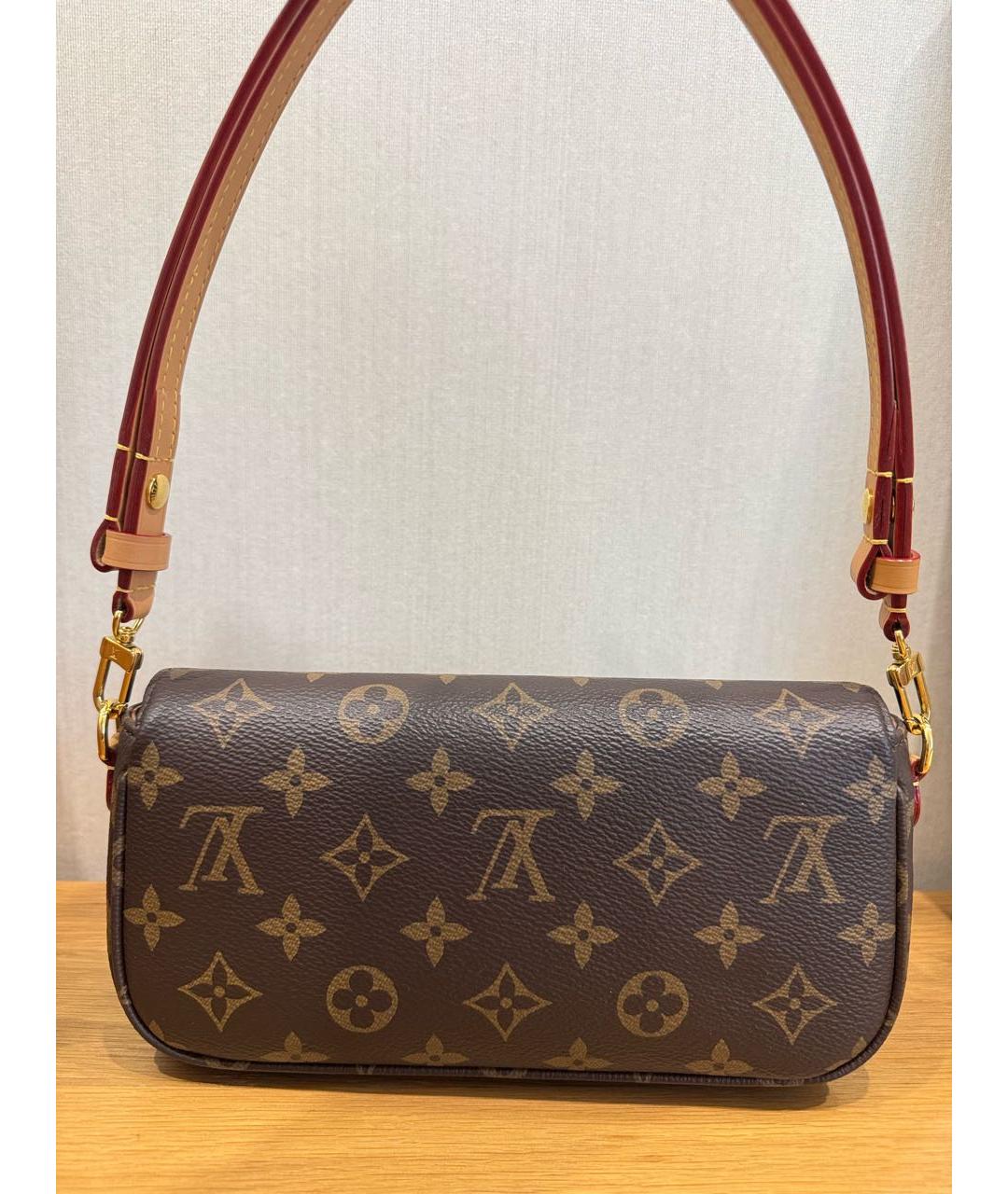 LOUIS VUITTON Коричневая кожаная сумка через плечо, фото 3