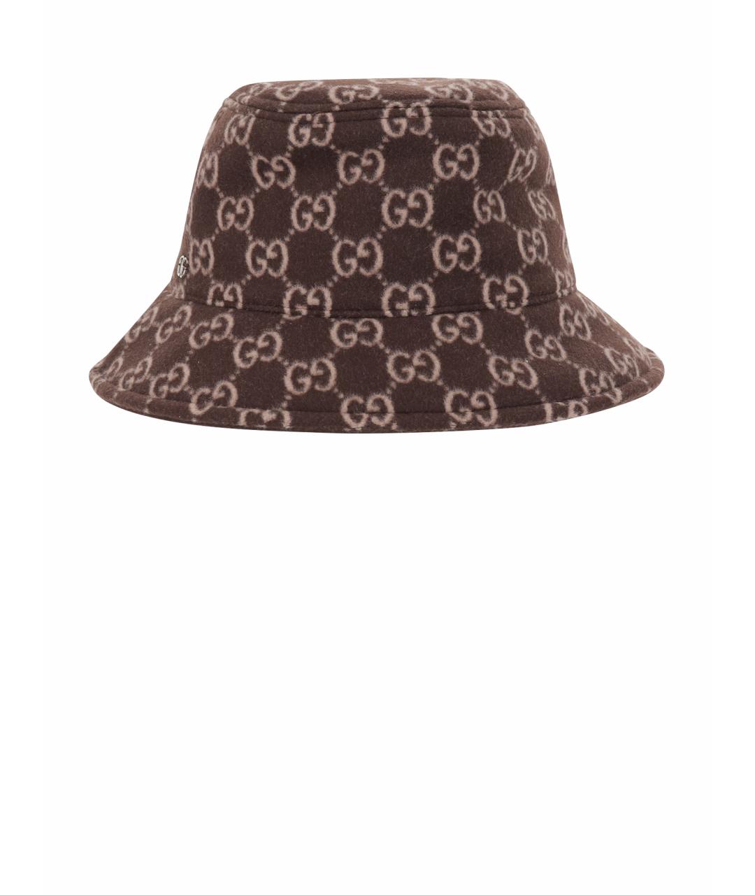 GUCCI Коричневая шерстяная панама, фото 1