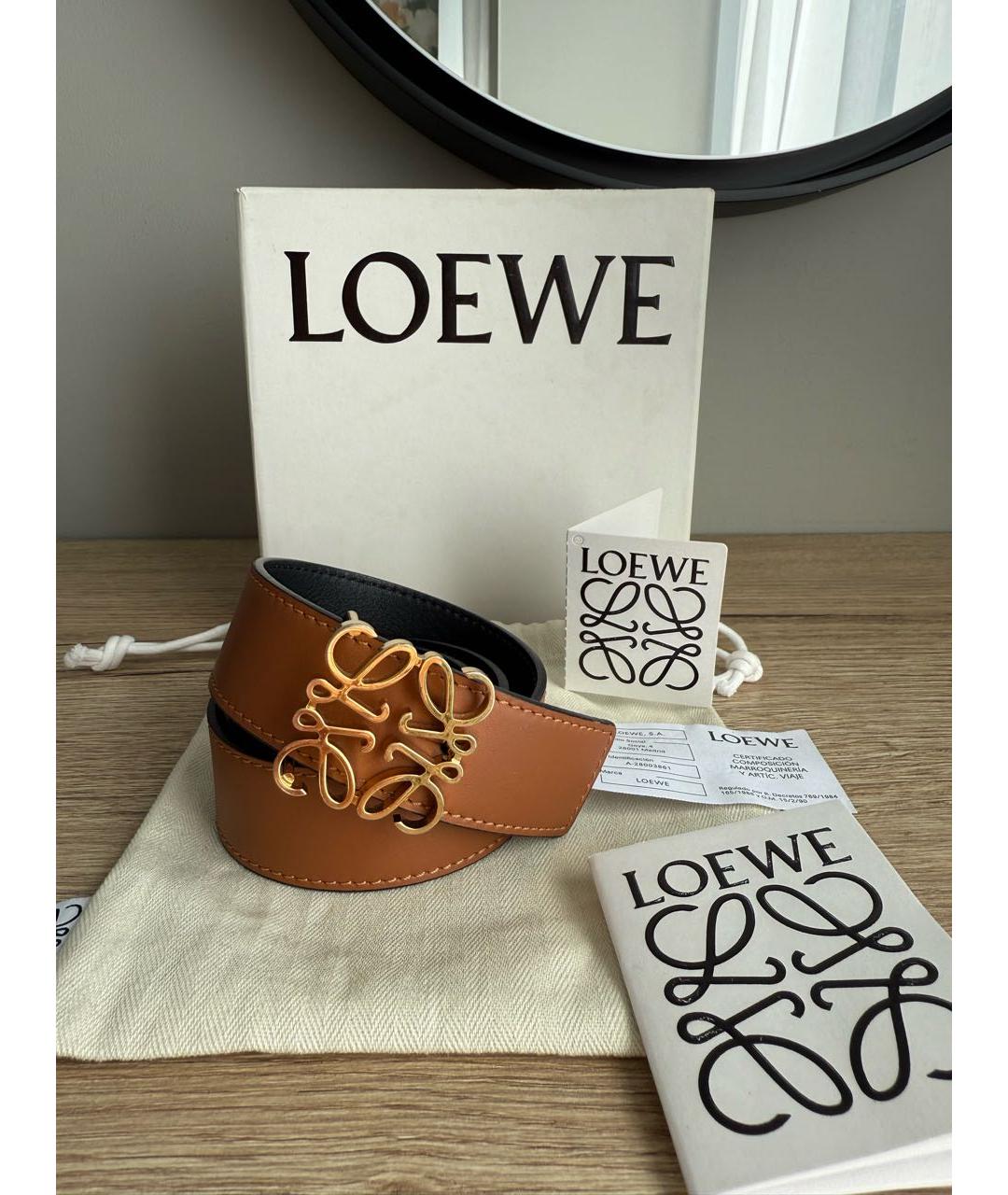 LOEWE Коричневый кожаный ремень, фото 5