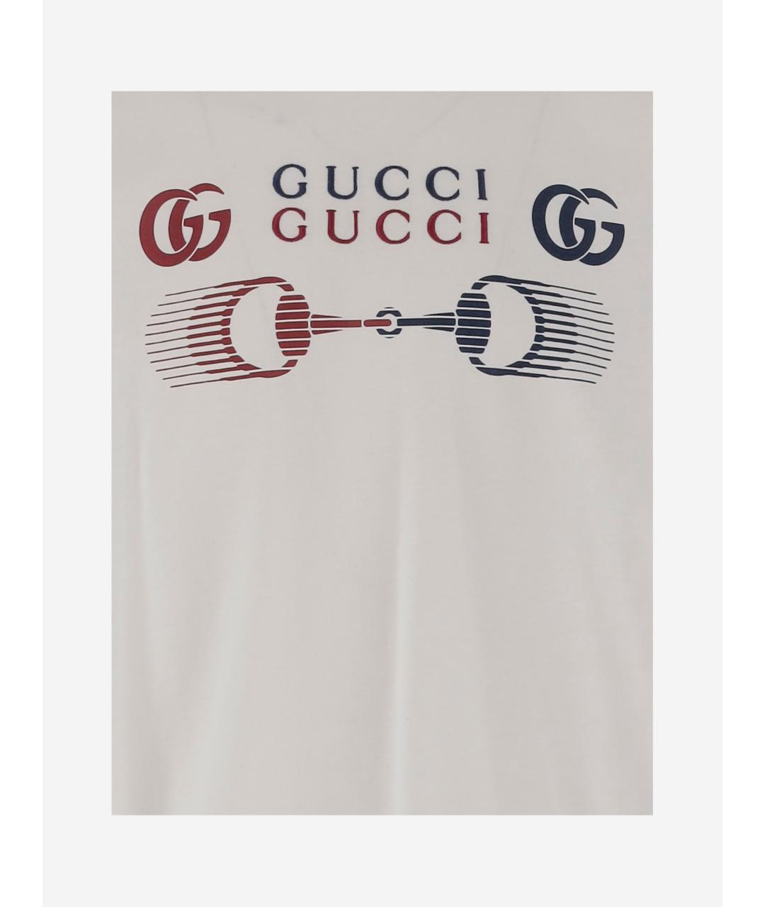 GUCCI Белая хлопковая футболка, фото 3