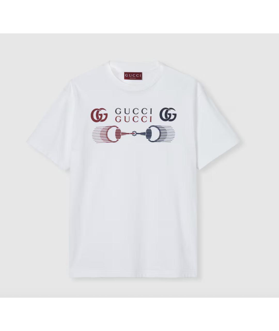 GUCCI Белая хлопковая футболка, фото 5