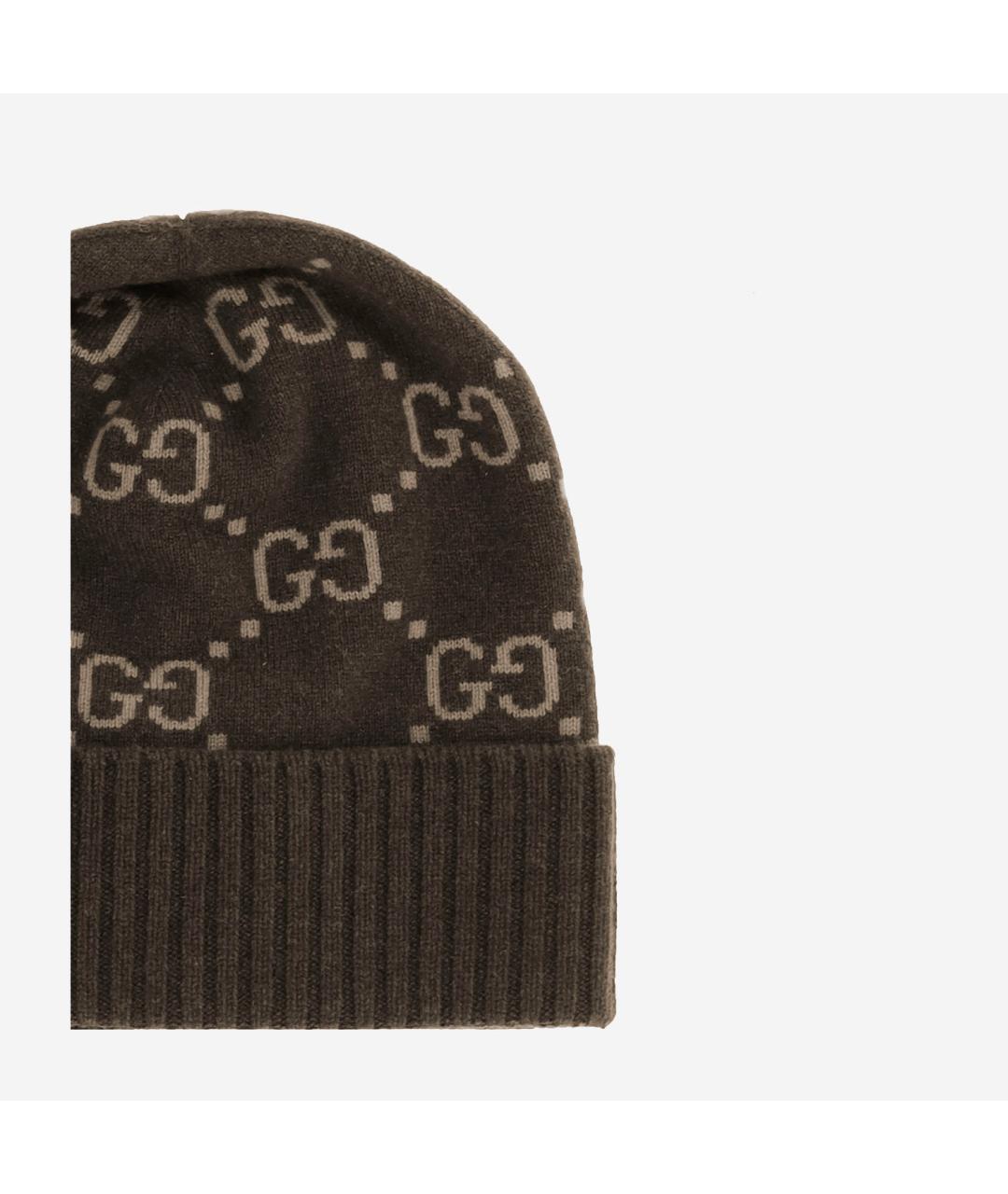 GUCCI Коричневая кашемировая шапка, фото 3