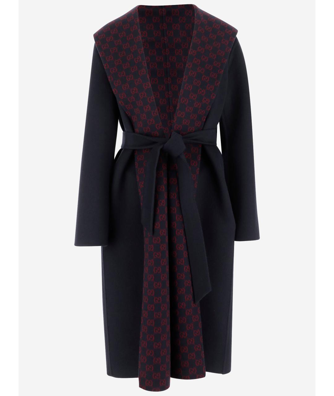 GUCCI Темно-синее шерстяное пальто, фото 6