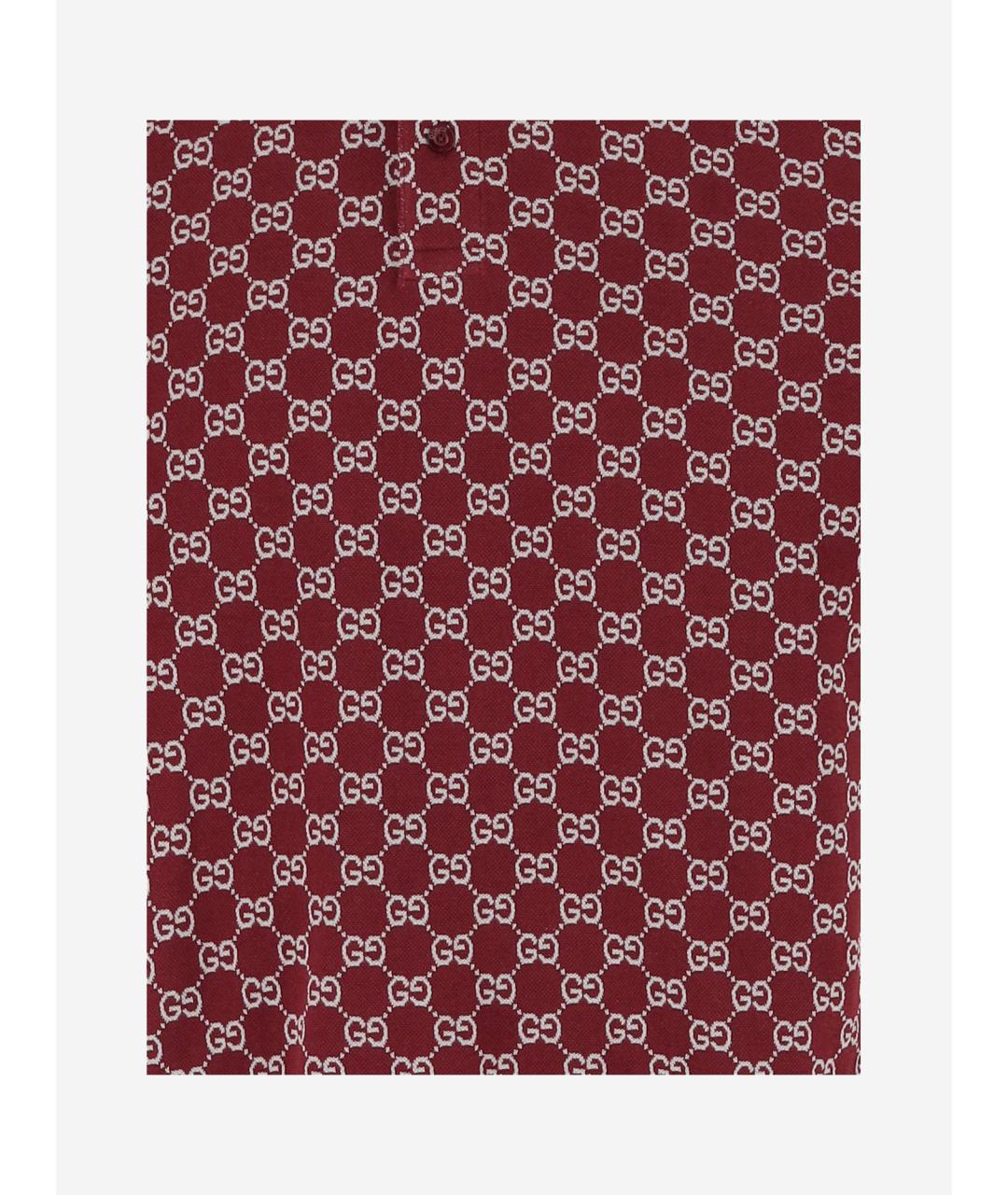 GUCCI Красное хлопковое поло с коротким рукавом, фото 3