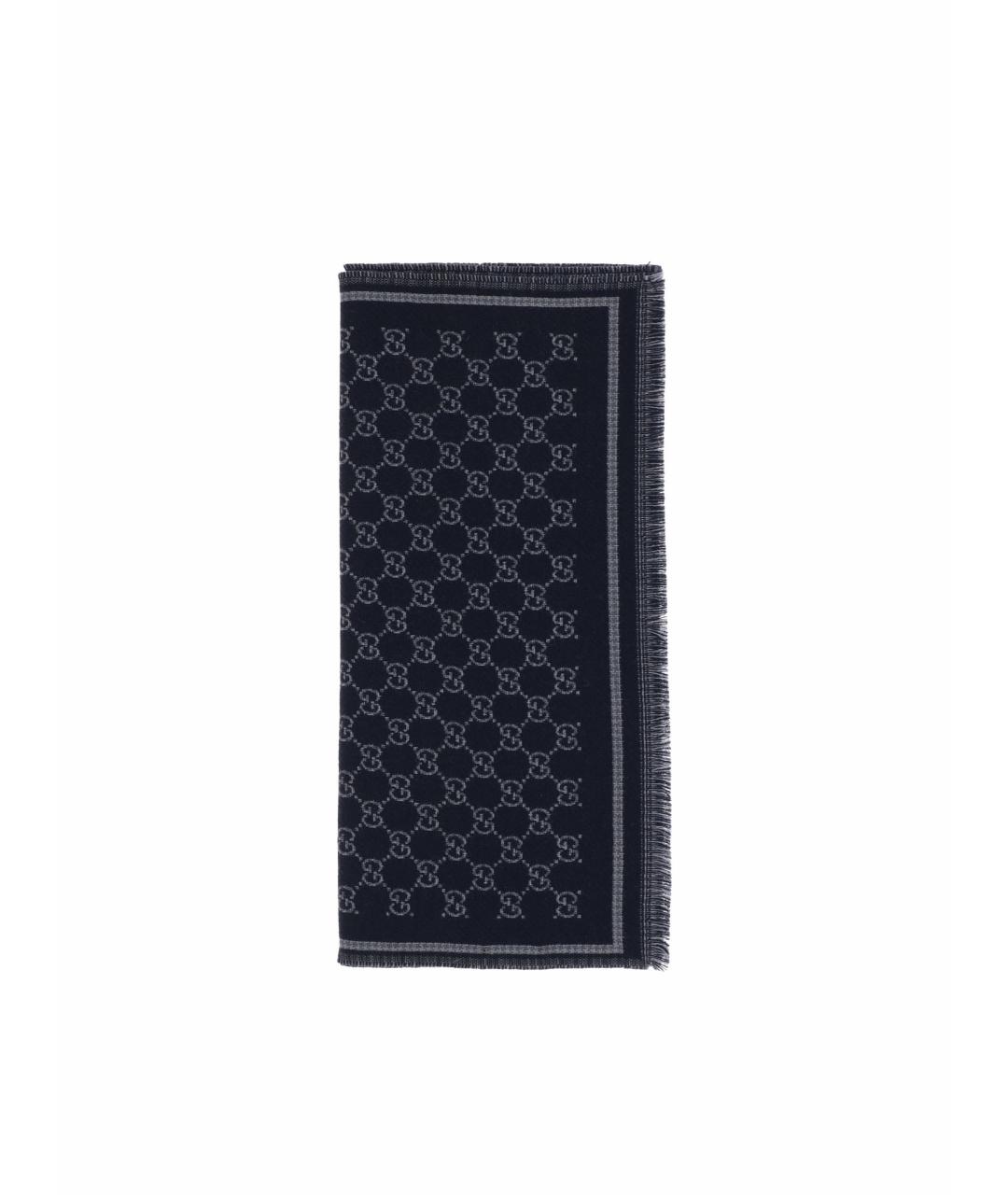 GUCCI Темно-синий шерстяной шарф, фото 1