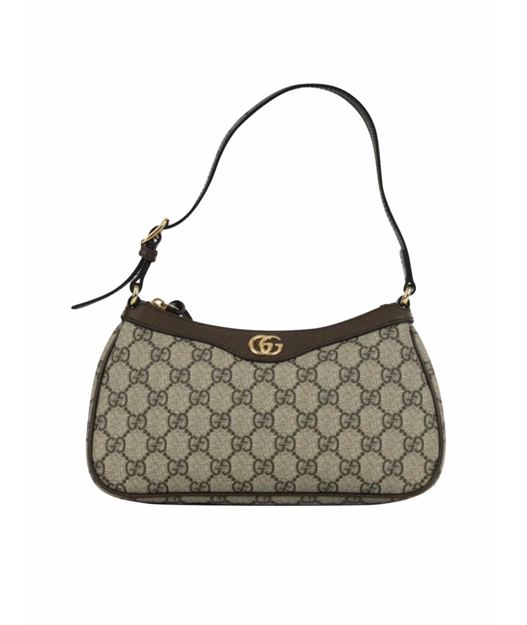 GUCCI Коричневая кожаная сумка через плечо, фото 1