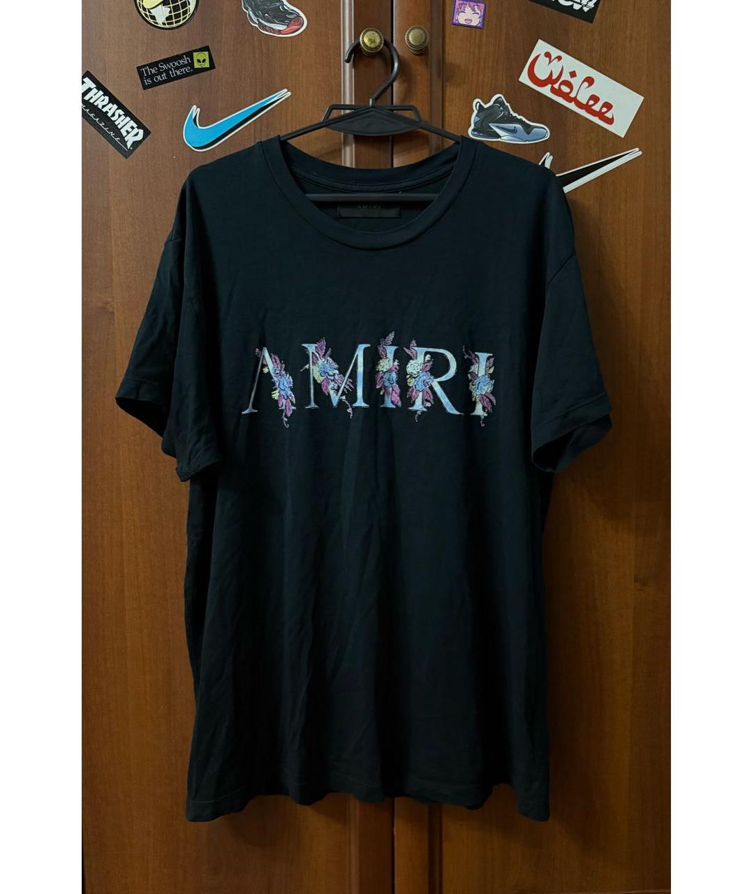 AMIRI Черная хлопковая футболка, фото 9