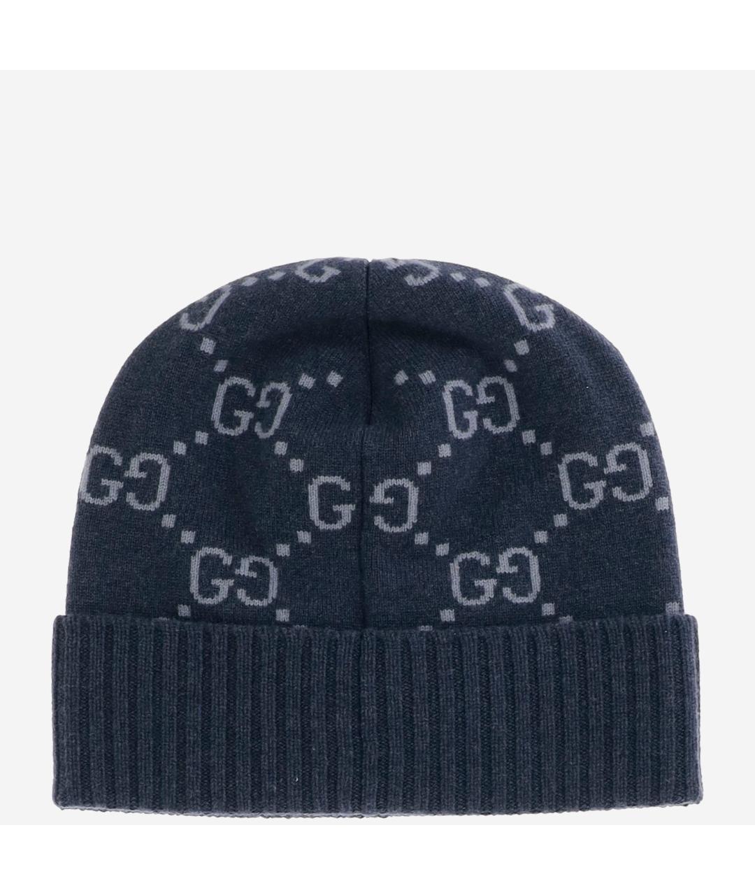 GUCCI Темно-синяя кашемировая шапка, фото 2