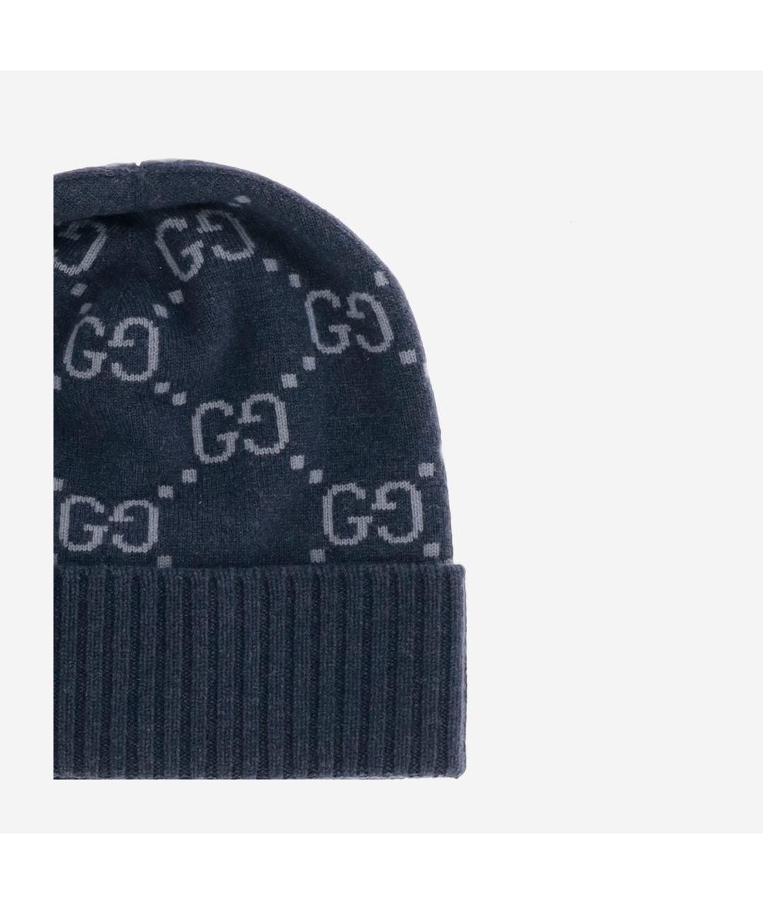 GUCCI Темно-синяя кашемировая шапка, фото 3