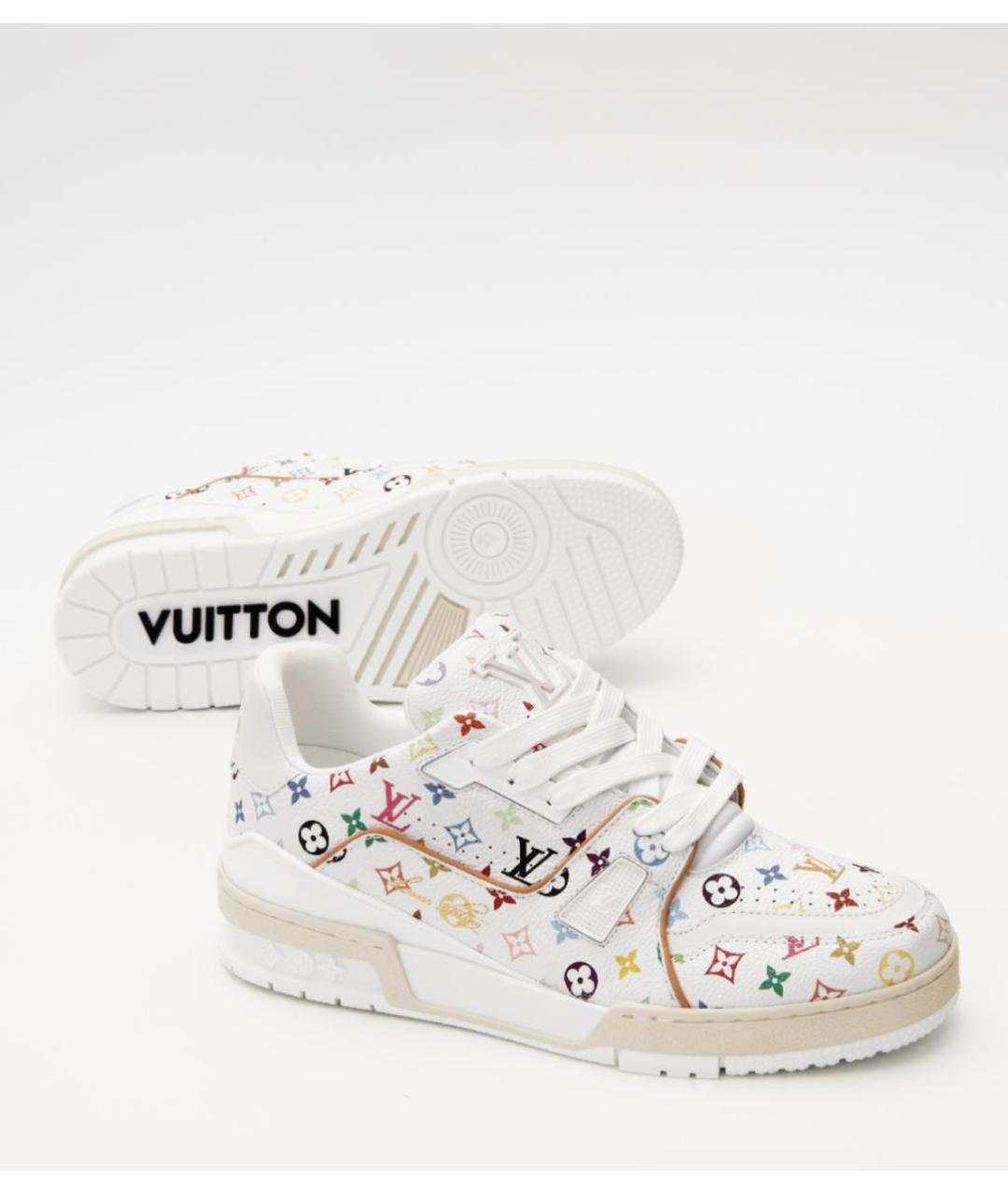 LOUIS VUITTON Белые кожаные кроссовки, фото 5