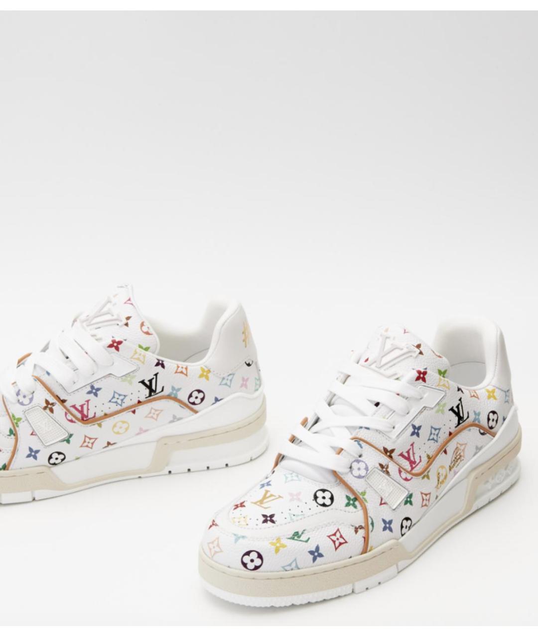 LOUIS VUITTON Белые кожаные кроссовки, фото 4
