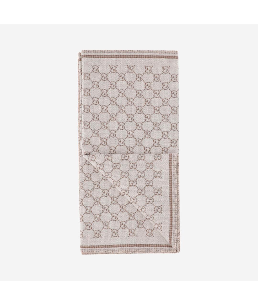 GUCCI Бежевый шарф, фото 3
