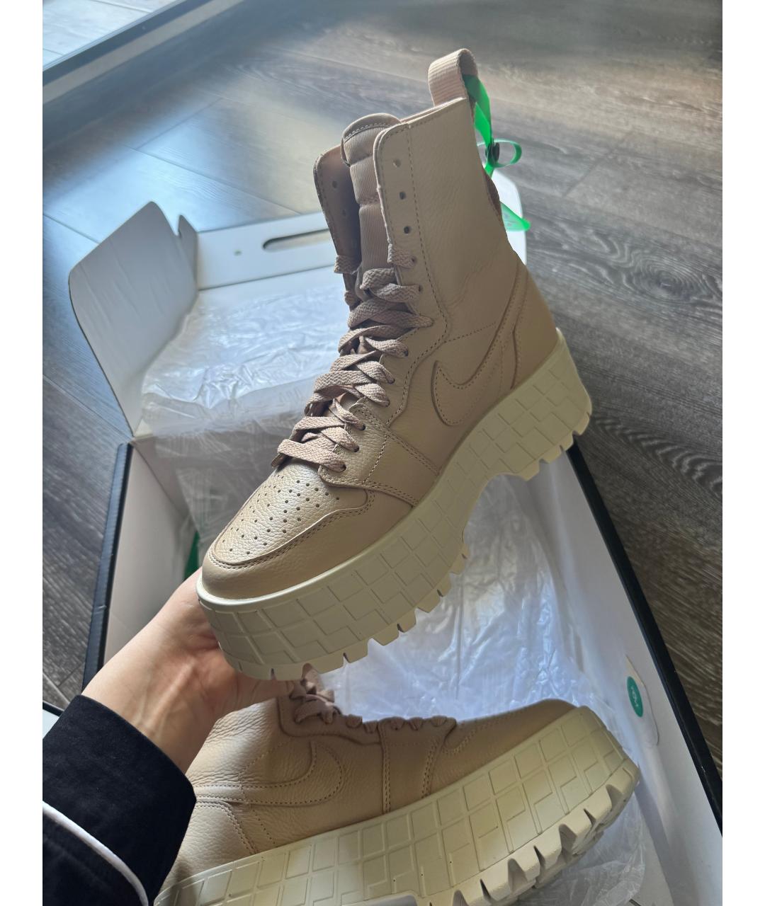 NIKE Бежевые кожаные ботинки, фото 3