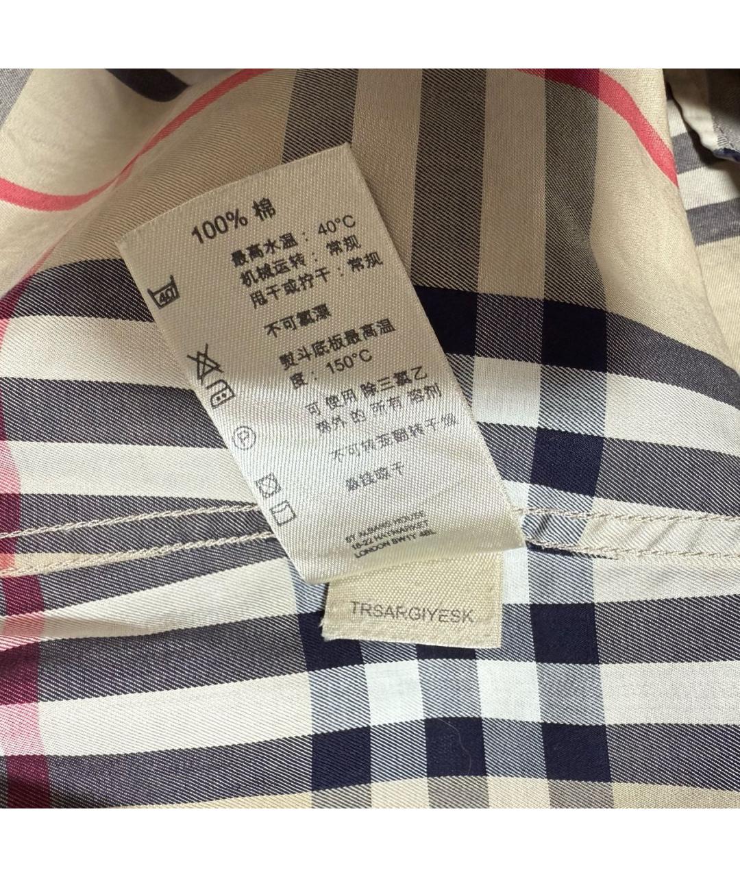 BURBERRY Бежевая хлопковая кэжуал рубашка, фото 6
