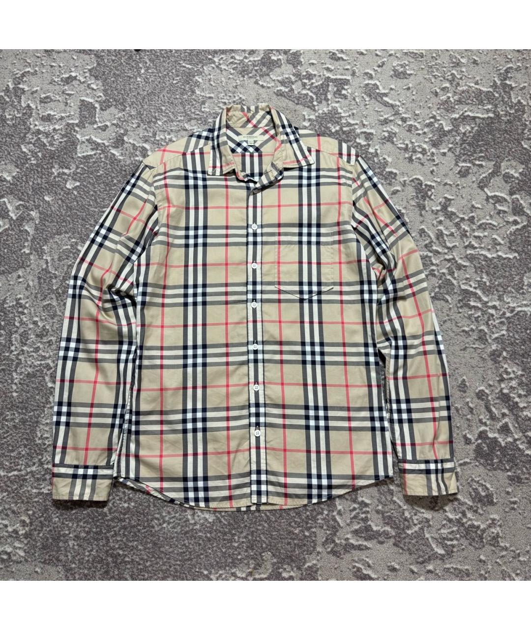BURBERRY Бежевая хлопковая кэжуал рубашка, фото 7