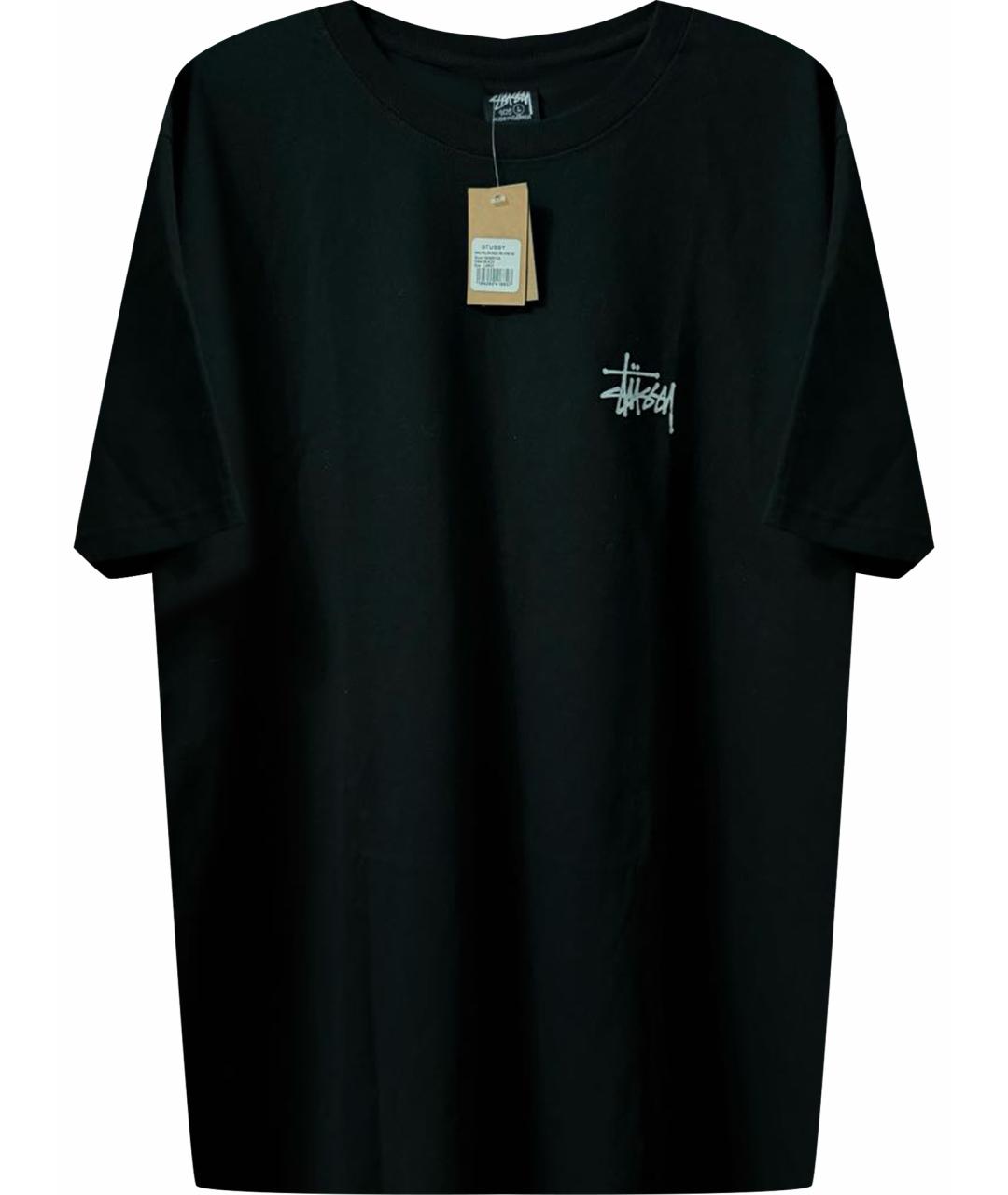 STUSSY Черная хлопковая футболка, фото 1