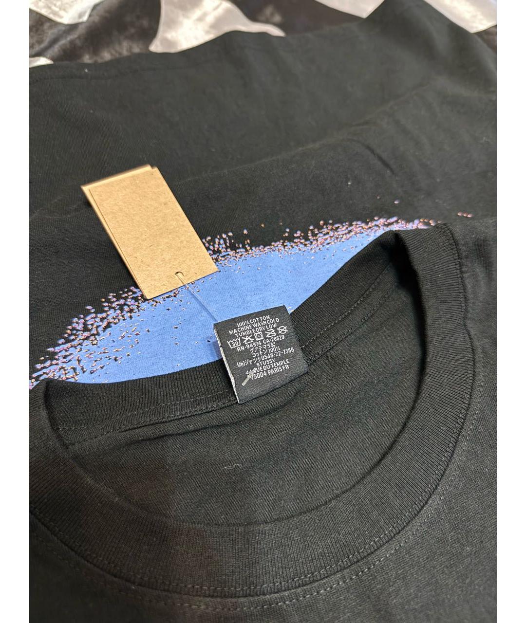 STUSSY Черная хлопковая футболка, фото 6