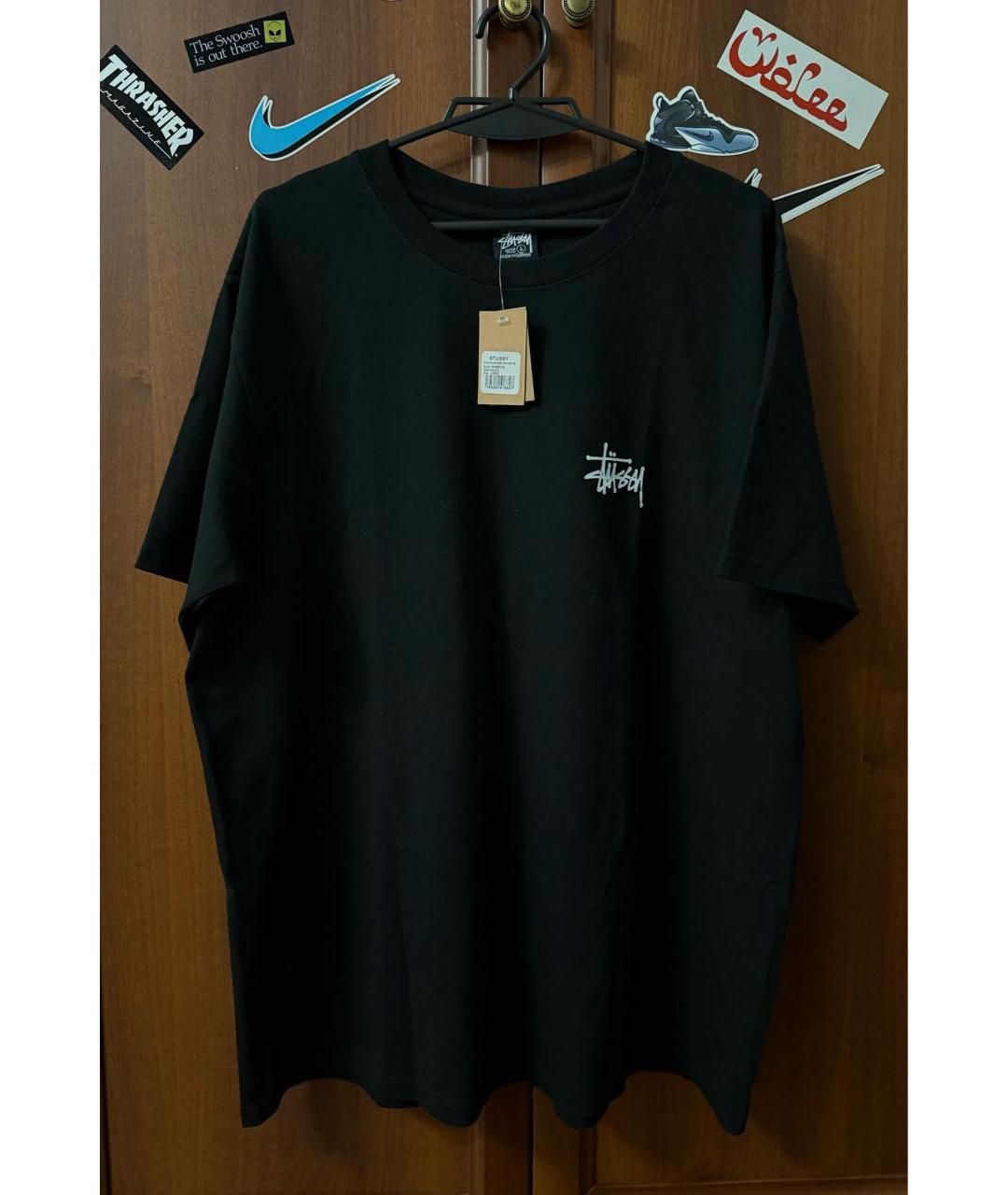 STUSSY Черная хлопковая футболка, фото 7