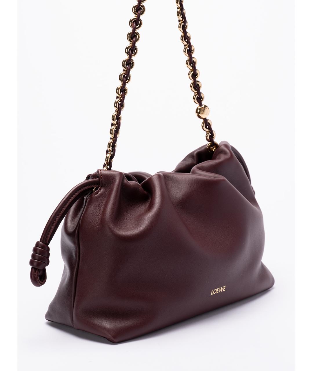 LOEWE Бордовая кожаная сумка через плечо, фото 3