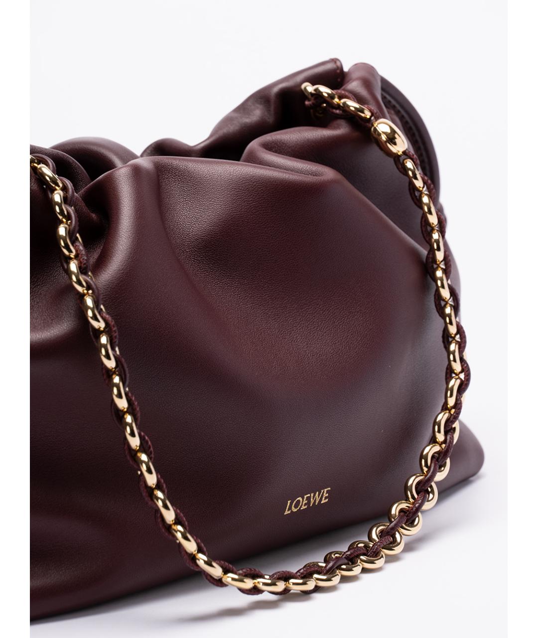 LOEWE Бордовая кожаная сумка через плечо, фото 4