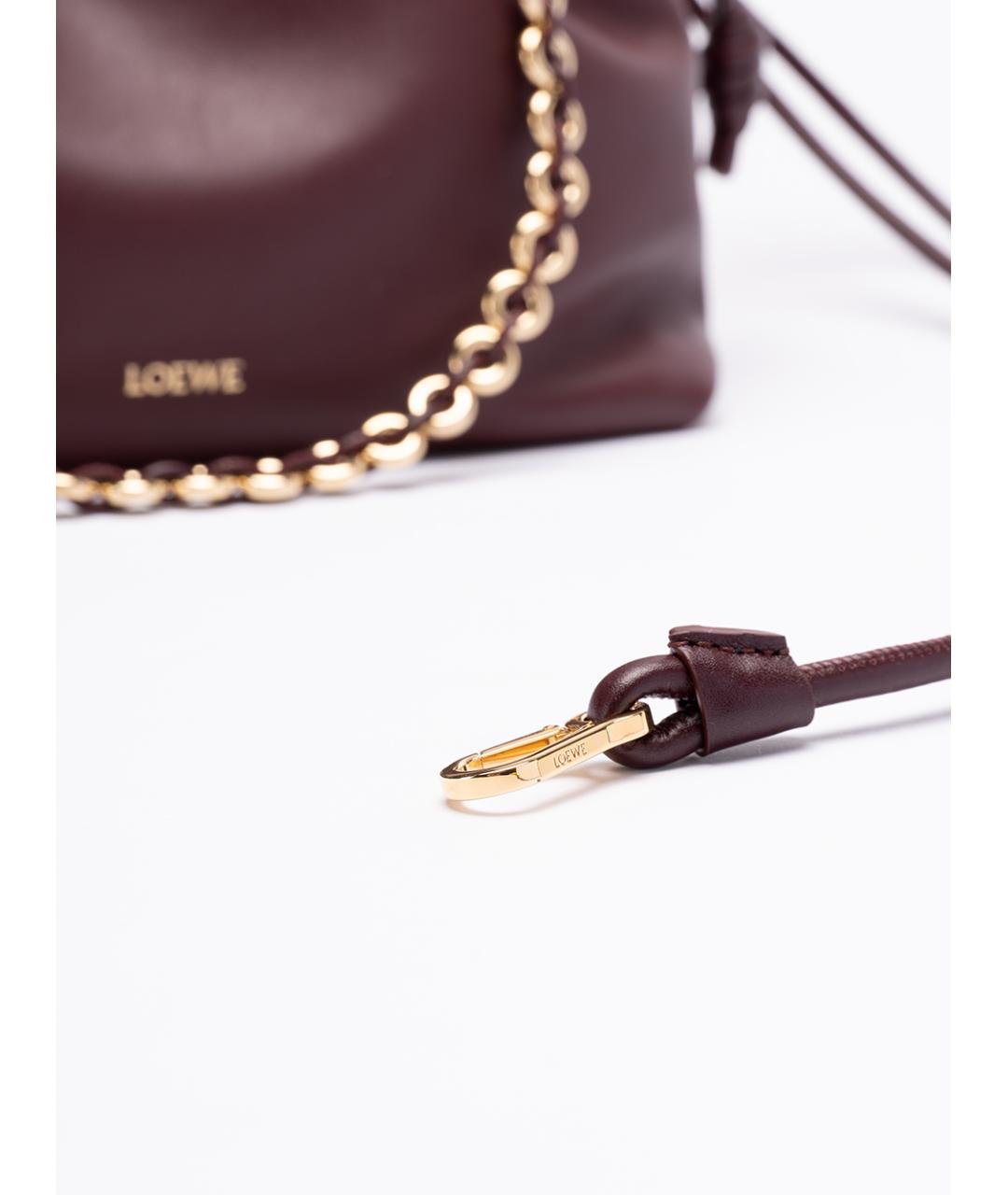 LOEWE Бордовая кожаная сумка через плечо, фото 5