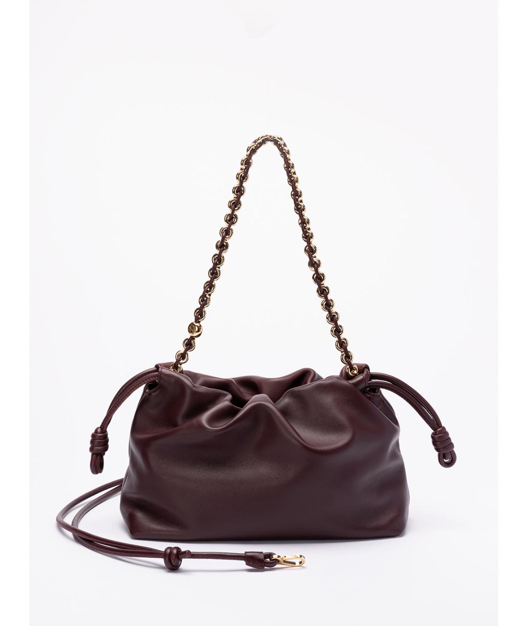LOEWE Бордовая кожаная сумка через плечо, фото 2