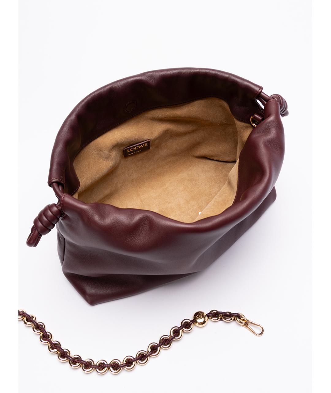 LOEWE Бордовая кожаная сумка через плечо, фото 6