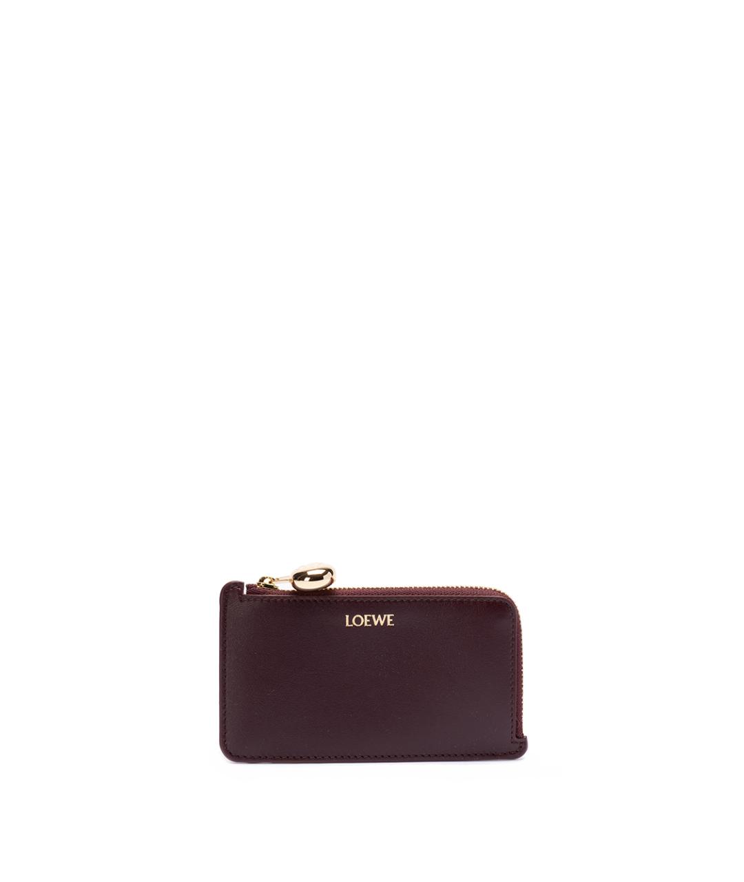 LOEWE Бордовый кожаный кошелек, фото 1