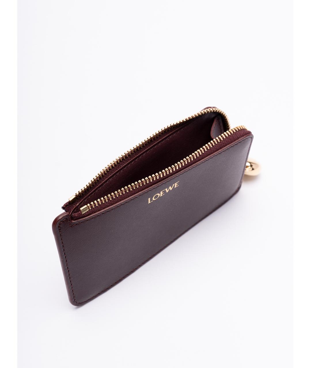 LOEWE Бордовый кожаный кошелек, фото 4