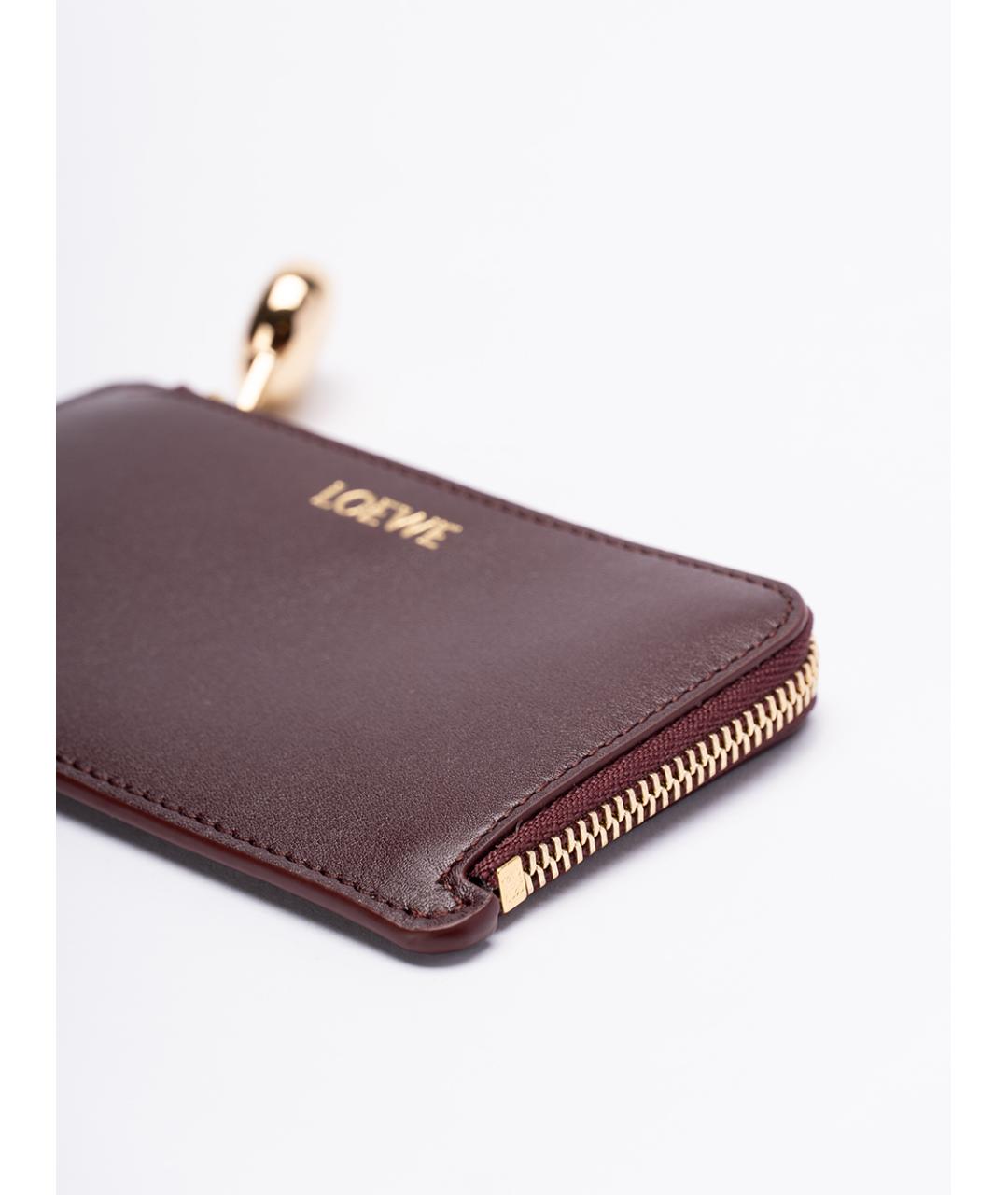 LOEWE Бордовый кожаный кошелек, фото 3