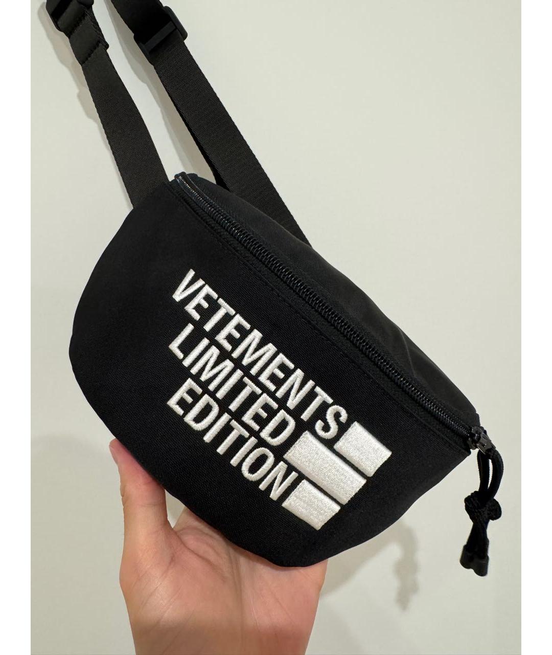 VETEMENTS Черная хлопковая поясная сумка, фото 3