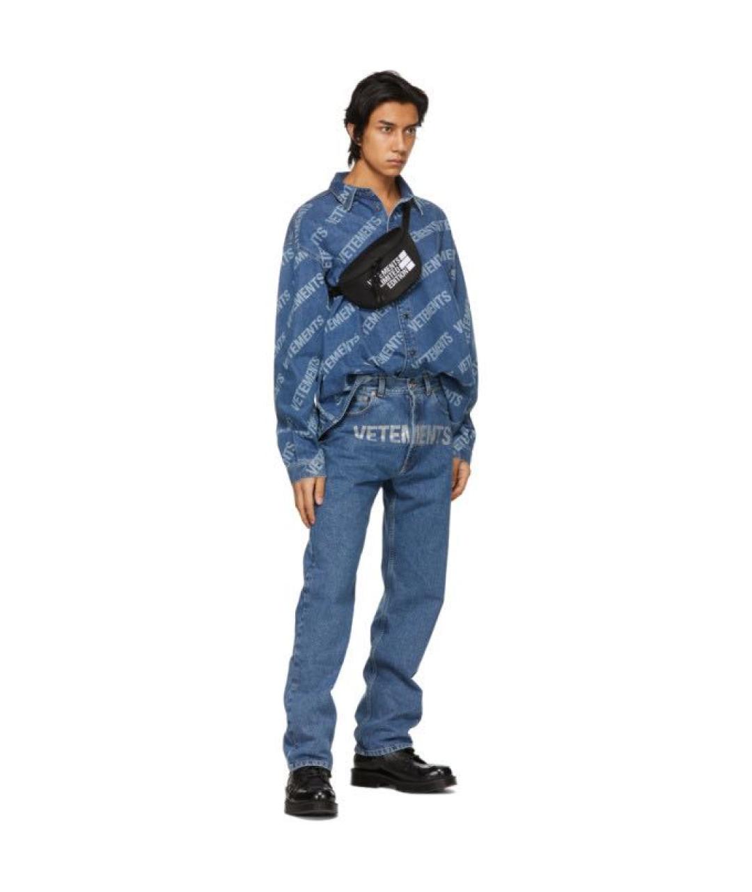 VETEMENTS Черная хлопковая поясная сумка, фото 5