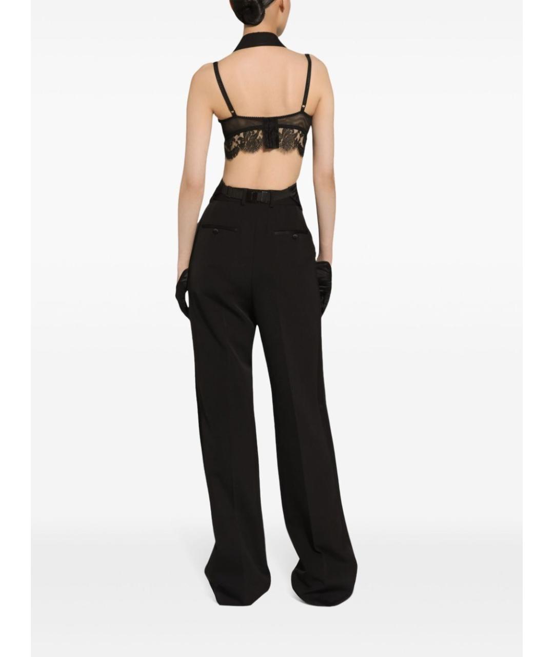 DOLCE&GABBANA Черные шерстяные прямые брюки, фото 3