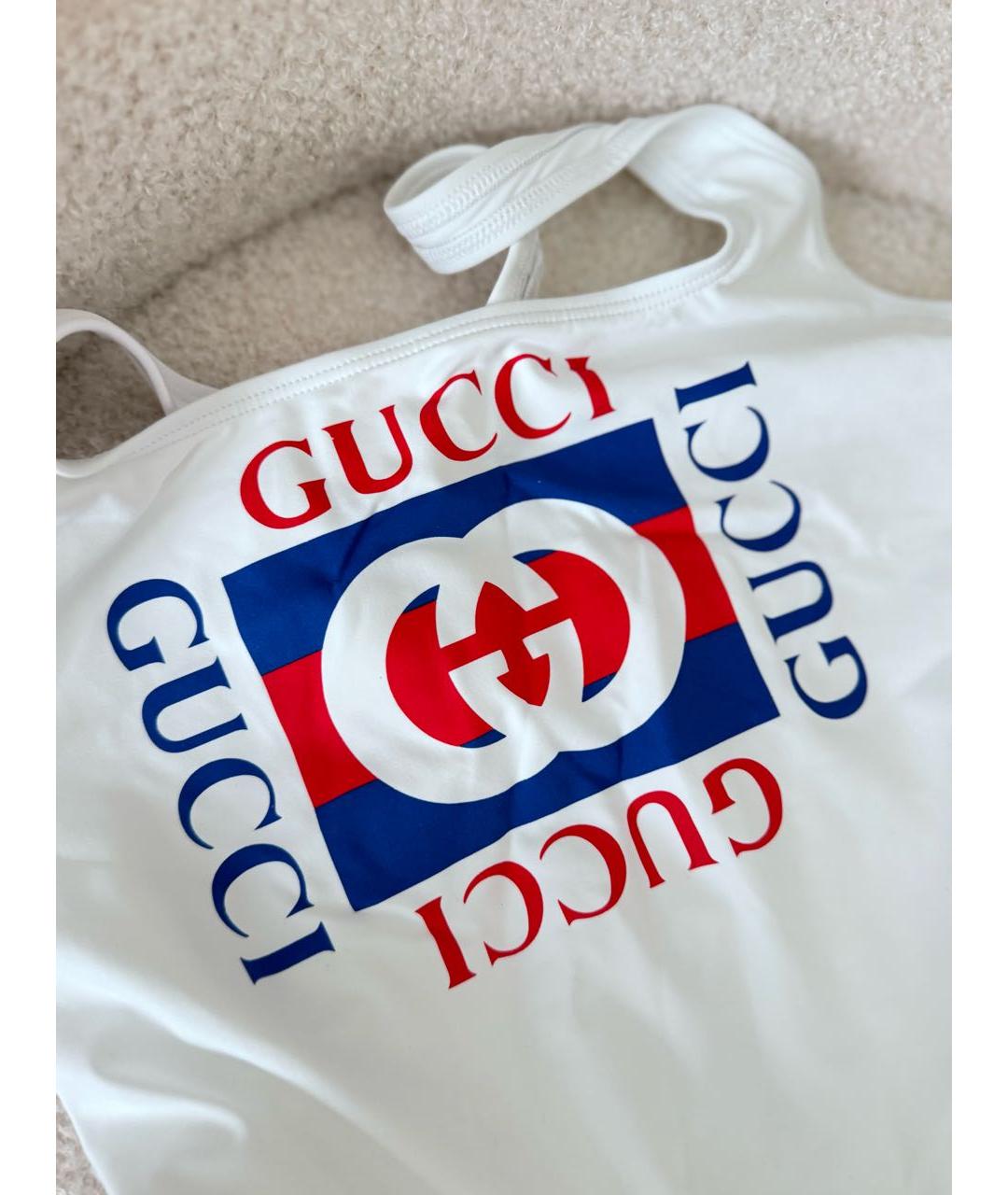 GUCCI Белый полиамидовый купальник, фото 2