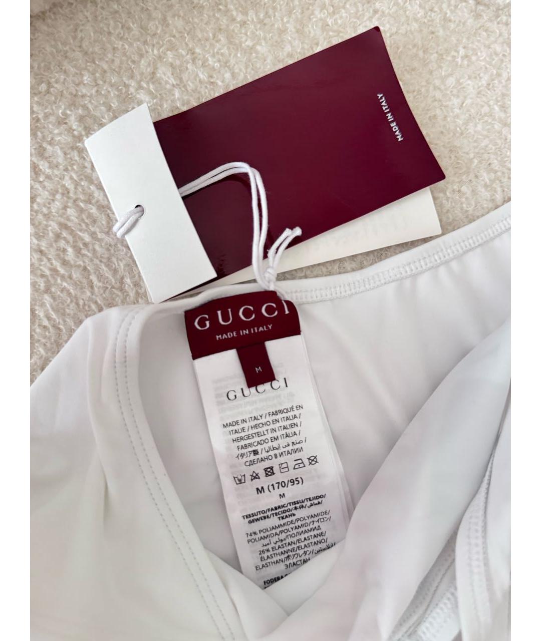 GUCCI Белый полиамидовый купальник, фото 3