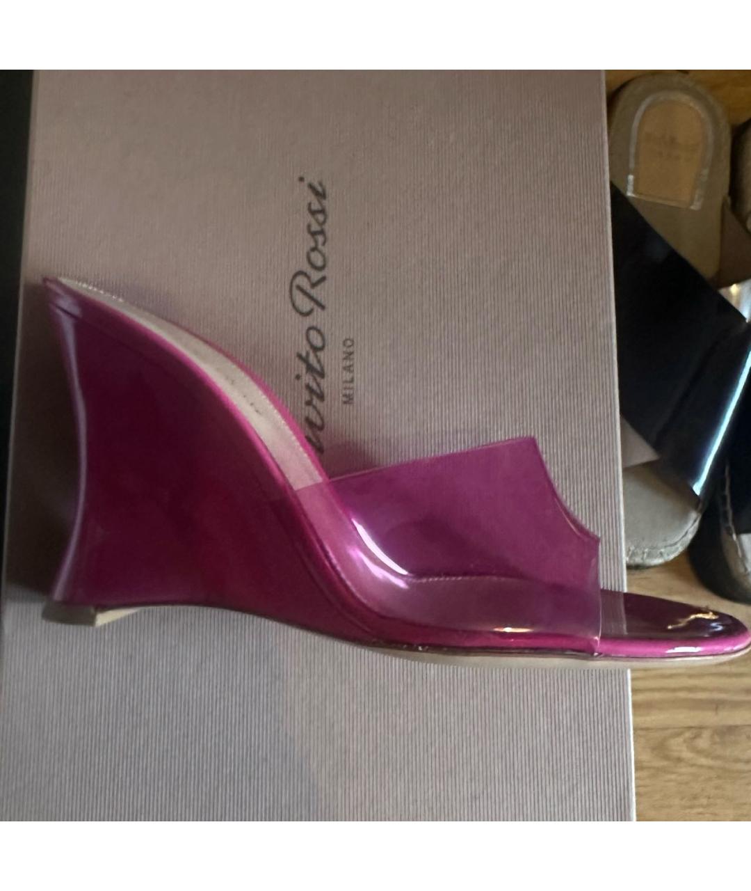 GIANVITO ROSSI Розовые резиновые босоножки, фото 5