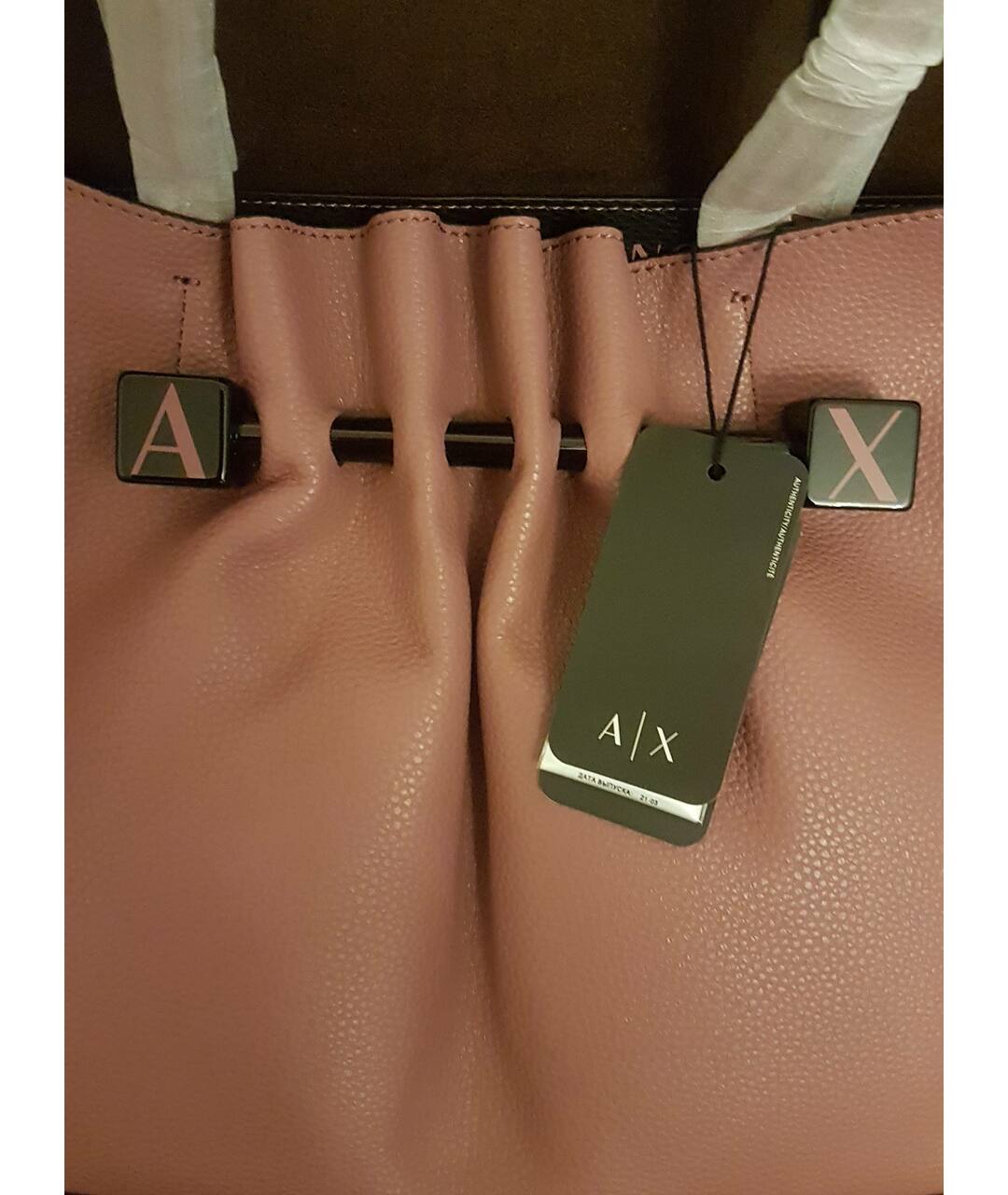 ARMANI EXCHANGE Коралловая синтетическая сумка тоут, фото 6