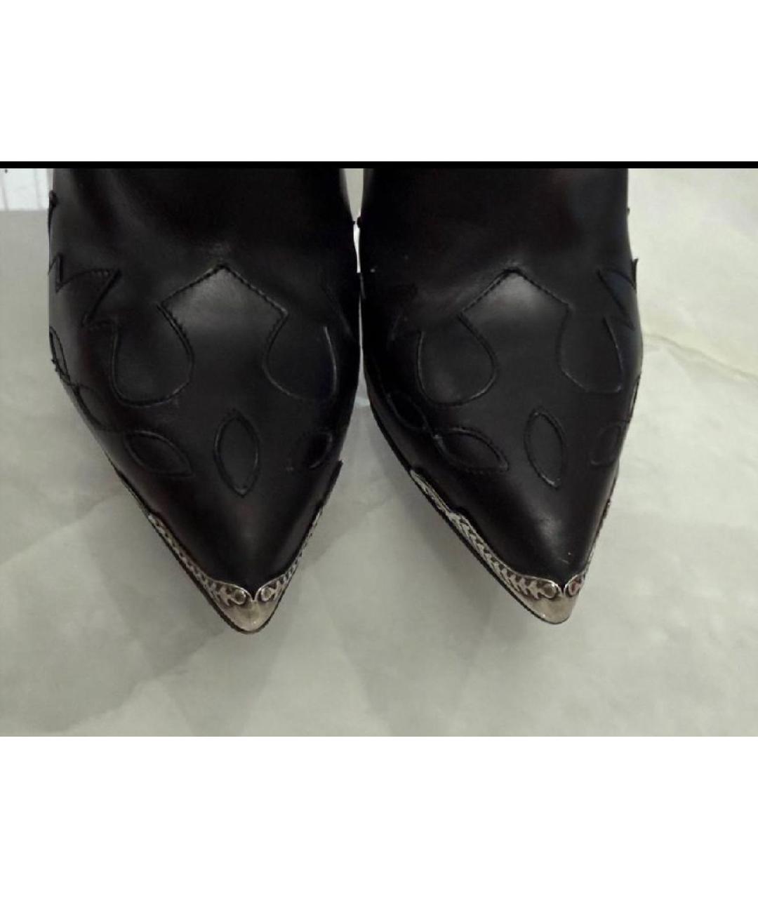 SAINT LAURENT Черные кожаные ботильоны, фото 7