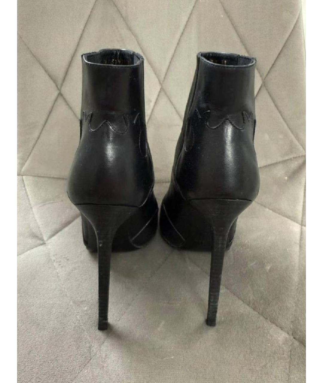 SAINT LAURENT Черные кожаные ботильоны, фото 5