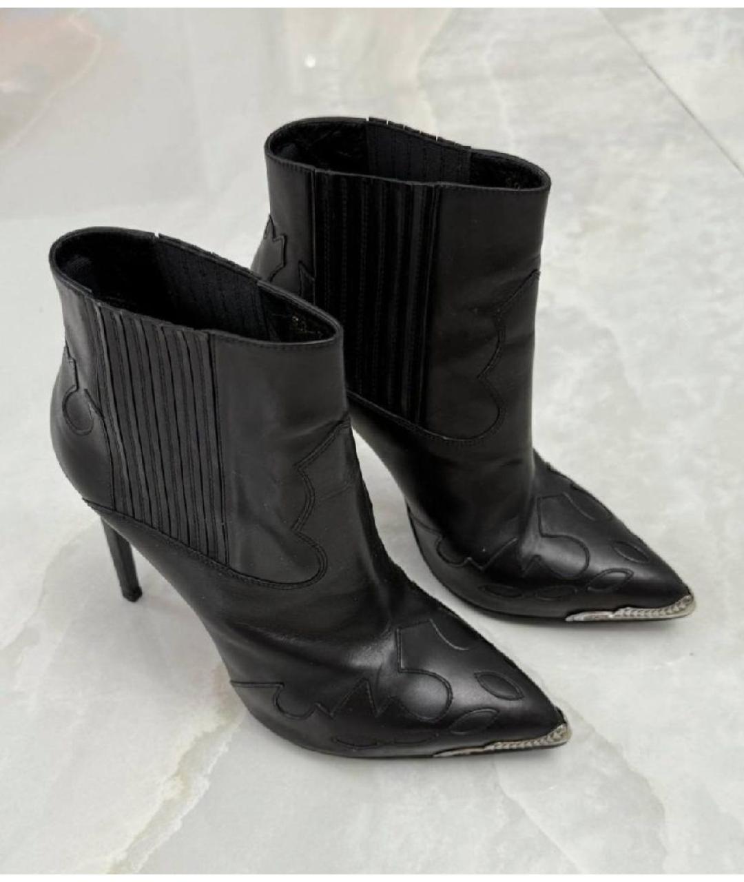 SAINT LAURENT Черные кожаные ботильоны, фото 2