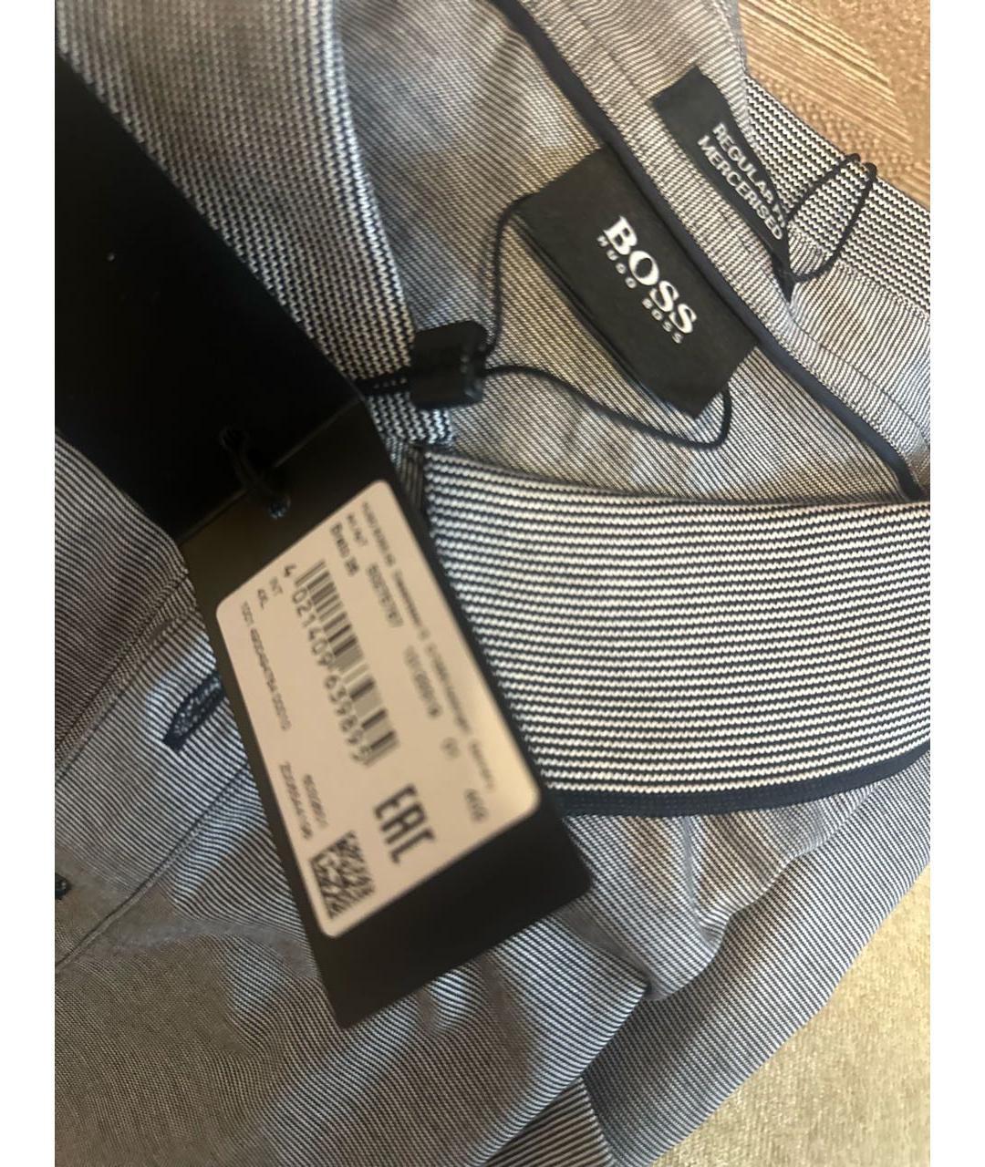 HUGO BOSS Серое хлопковое поло с длинным рукавом, фото 5