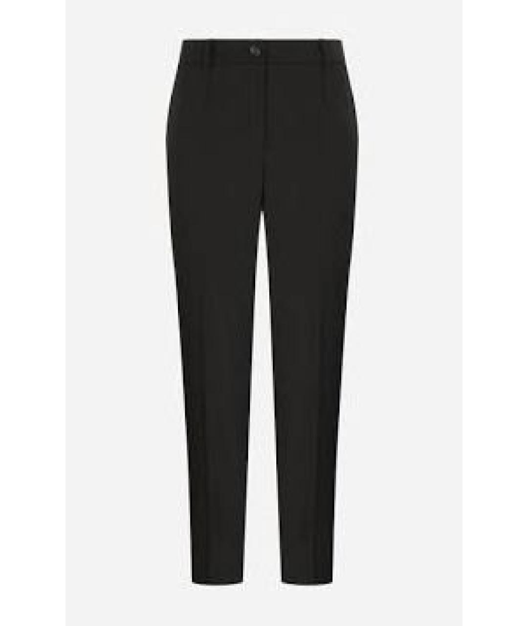 DOLCE&GABBANA Черные шерстяные прямые брюки, фото 5