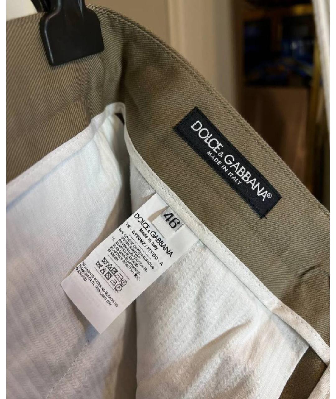 DOLCE&GABBANA Хлопко-эластановые прямые брюки, фото 3