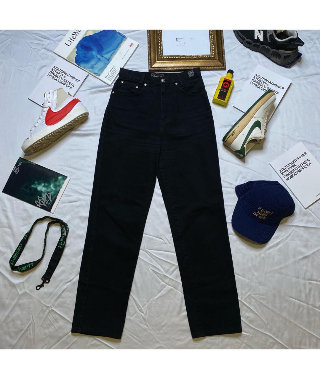 VERSACE JEANS COUTURE Черные хлопковые прямые джинсы, фото 7