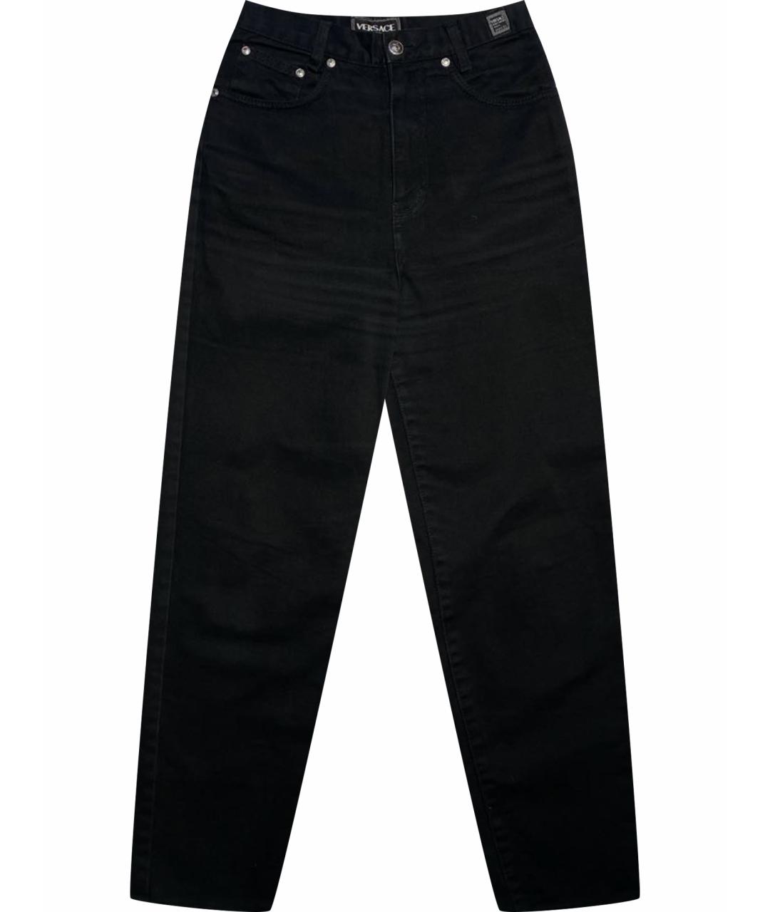 VERSACE JEANS COUTURE Черные хлопковые прямые джинсы, фото 1