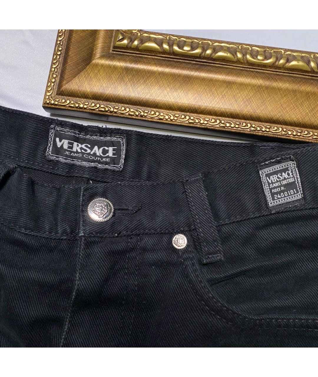 VERSACE JEANS COUTURE Черные хлопковые прямые джинсы, фото 3