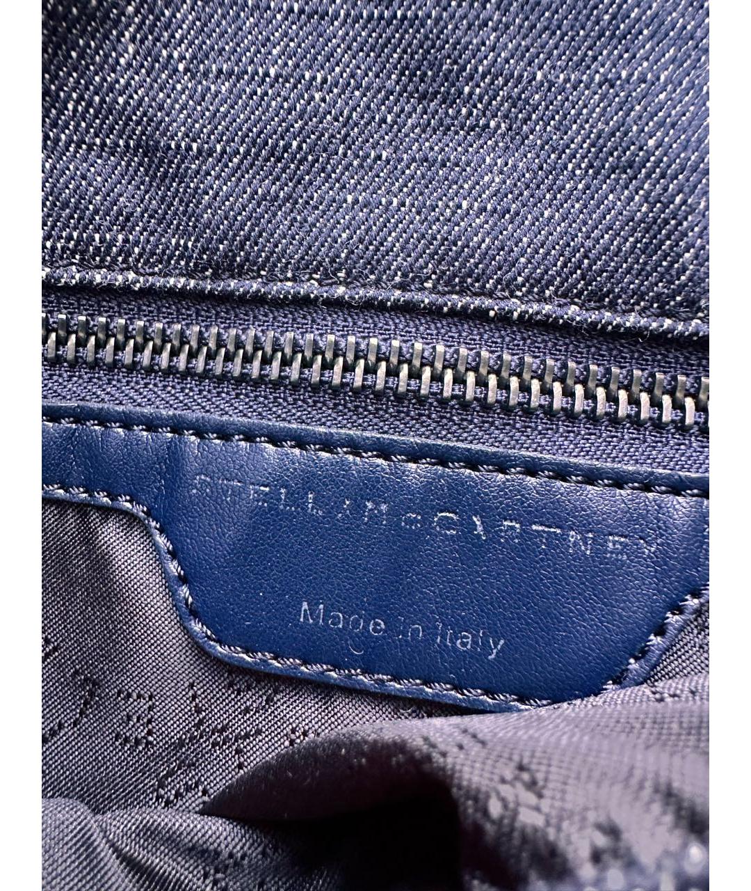 STELLA MCCARTNEY Темно-синяя тканевая сумка тоут, фото 7